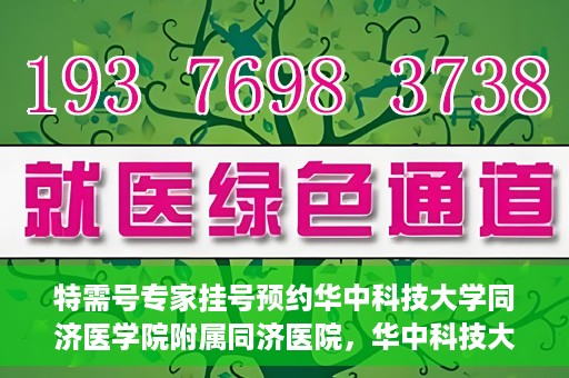 特需号专家挂号预约华中科技大学同济医学院附属同济医院，华中科技大学同济医学院附属同济医院特需专家挂号预约攻略