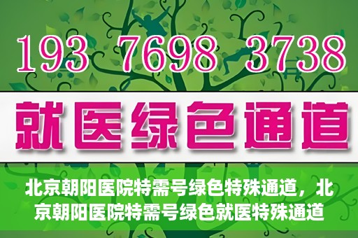 北京朝阳医院特需号绿色特殊通道，北京朝阳医院特需号绿色就医特殊通道解析