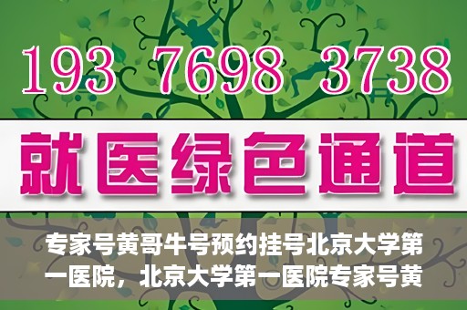 专家号黄哥牛号预约挂号北京大学第一医院，北京大学第一医院专家号黄哥牛号预约挂号指南