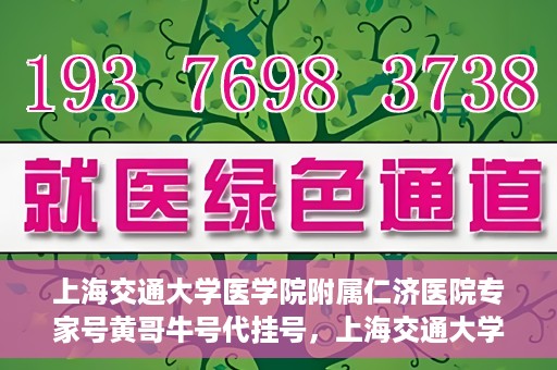 上海交通大学医学院附属仁济医院专家号黄哥牛号代挂号，上海交通大学医学院附属仁济医院专家号代挂号服务解析——黄哥牛号挂号攻略