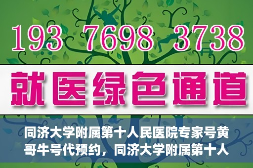同济大学附属第十人民医院专家号黄哥牛号代预约，同济大学附属第十人民医院专家号黄哥牛号预约服务解析
