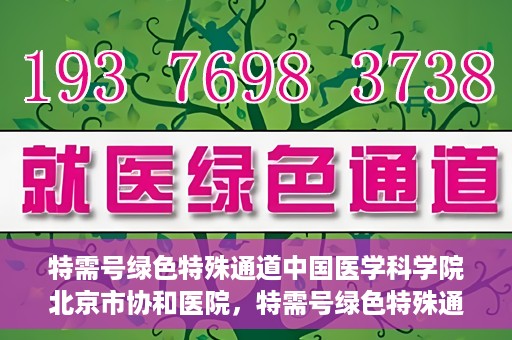 特需号绿色特殊通道中国医学科学院北京市协和医院，特需号绿色特殊通道，中国医学科学院北京市协和医院就医体验优化之路