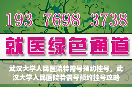 武汉大学人民医院特需号预约挂号，武汉大学人民医院特需号预约挂号攻略，一站式解决您的就医需求