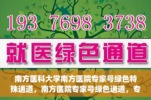 南方医科大学南方医院专家号绿色特殊通道，南方医院专家号绿色通道，专业医疗服务的快速通道