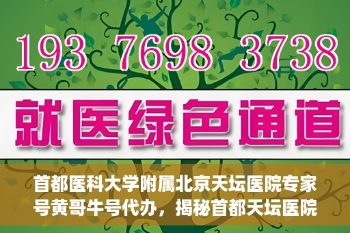 首都医科大学附属北京天坛医院专家号黄哥牛号代办，揭秘首都天坛医院专家号代办背后的故事，黄哥牛号如何助您轻松预约专家资源？