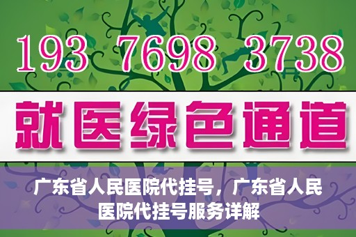 广东省人民医院代挂号，广东省人民医院代挂号服务详解