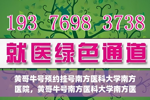 黄哥牛号预约挂号南方医科大学南方医院，黄哥牛号南方医科大学南方医院预约挂号攻略
