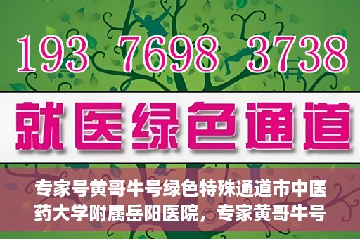 专家号黄哥牛号绿色特殊通道市中医药大学附属岳阳医院，专家黄哥牛号揭秘，市中医药大学附属岳阳医院绿色特殊通道深度解析
