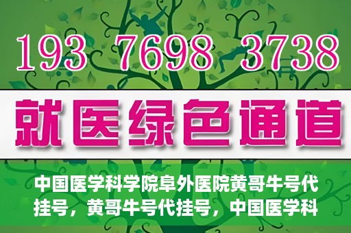中国医学科学院阜外医院黄哥牛号代挂号，黄哥牛号代挂号，中国医学科学院阜外医院便捷就医新途径