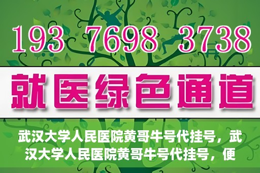 武汉大学人民医院黄哥牛号代挂号，武汉大学人民医院黄哥牛号代挂号，便捷就医背后的故事
