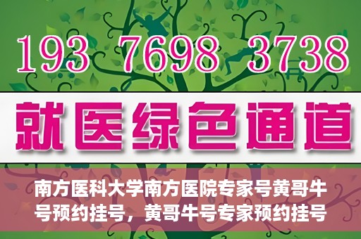 南方医科大学南方医院专家号黄哥牛号预约挂号，黄哥牛号专家预约挂号指南，南方医科大学南方医院权威专家号预约攻略