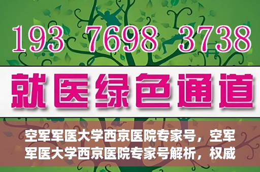 空军军医大学西京医院专家号，空军军医大学西京医院专家号解析，权威医疗团队的专业解读与深度解读