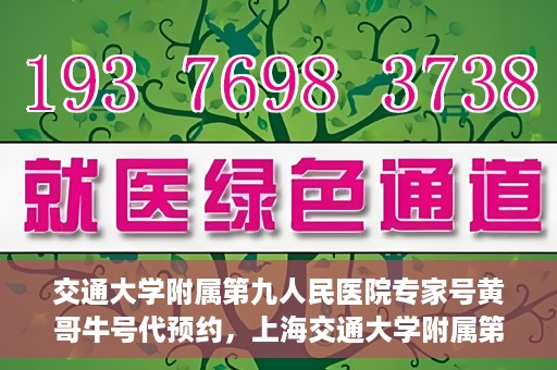 交通大学附属第九人民医院专家号黄哥牛号代预约，上海交通大学附属第九医院专家号预约服务黄哥牛号代预约服务解析