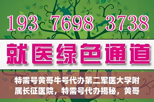 特需号黄哥牛号代办第二军医大学附属长征医院，特需号代办揭秘，黄哥牛号助您轻松预约第二军医大学附属长征医院专家号