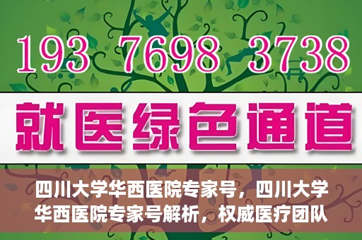 四川大学华西医院专家号，四川大学华西医院专家号解析，权威医疗团队与尖端诊疗技术共筑健康防线