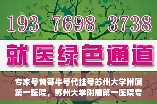 专家号黄哥牛号代挂号苏州大学附属第一医院，苏州大学附属第一医院专家号黄哥牛号代挂号解析