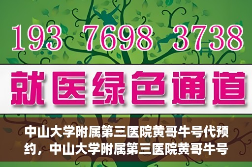 中山大学附属第三医院黄哥牛号代预约，中山大学附属第三医院黄哥牛号预约攻略，轻松解决挂号难题