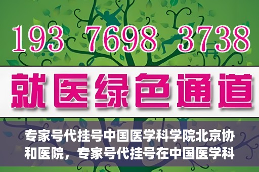 专家号代挂号中国医学科学院北京协和医院，专家号代挂号在中国医学科学院北京协和医院，现象解析与应对之策