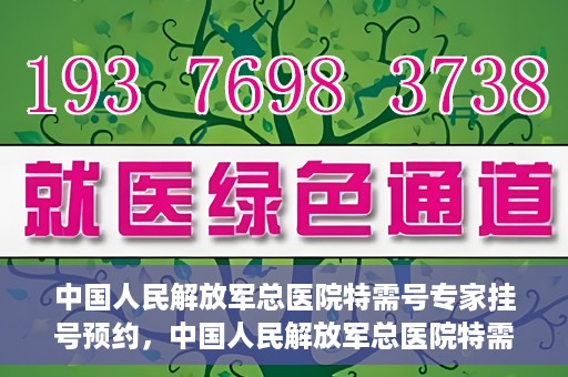 中国人民解放军总医院特需号专家挂号预约，中国人民解放军总医院特需号专家挂号预约服务详解