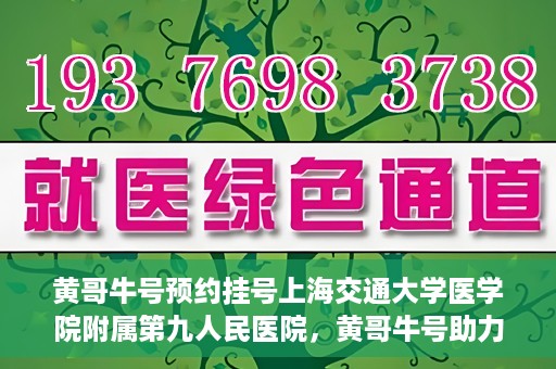 黄哥牛号预约挂号上海交通大学医学院附属第九人民医院，黄哥牛号助力预约挂号上海交通大学医学院附属第九人民医院，一站式便捷就医体验