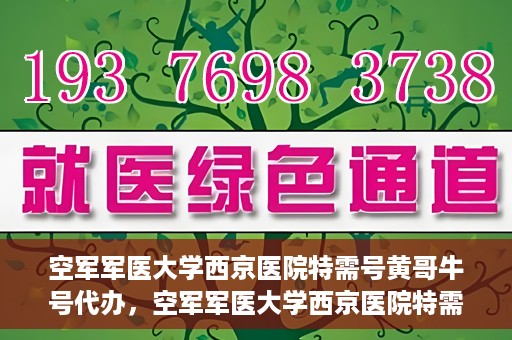空军军医大学西京医院特需号黄哥牛号代办，空军军医大学西京医院特需专家黄哥牛号预约代办服务解析