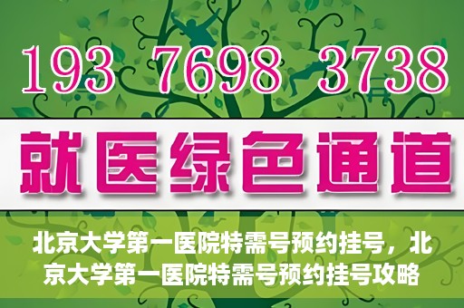 北京大学第一医院特需号预约挂号，北京大学第一医院特需号预约挂号攻略解析