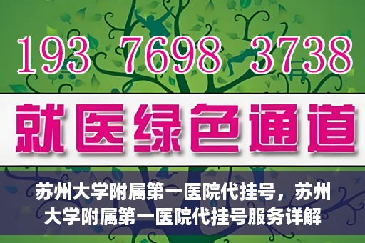苏州大学附属第一医院代挂号，苏州大学附属第一医院代挂号服务详解