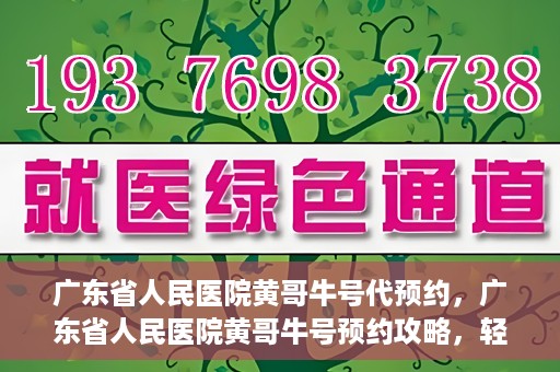 广东省人民医院黄哥牛号代预约，广东省人民医院黄哥牛号预约攻略，轻松掌握预约流程