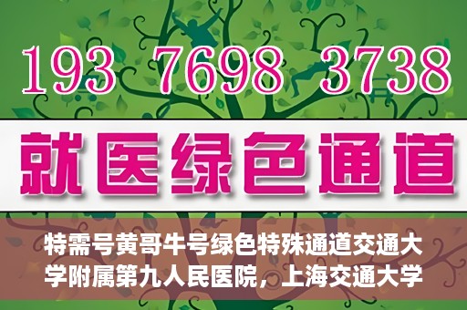 特需号黄哥牛号绿色特殊通道交通大学附属第九人民医院，上海交通大学附属第九人民医院特需号绿色特殊通道——黄哥牛号服务体验之旅