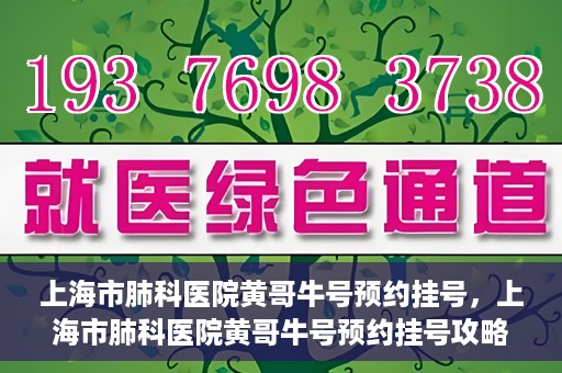 上海市肺科医院黄哥牛号预约挂号，上海市肺科医院黄哥牛号预约挂号攻略，轻松掌握挂号秘籍