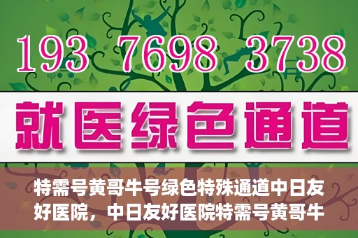 特需号黄哥牛号绿色特殊通道中日友好医院，中日友好医院特需号黄哥牛号绿色特殊通道揭秘