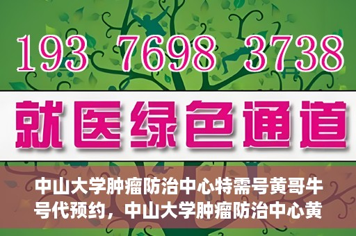 中山大学肿瘤防治中心特需号黄哥牛号代预约，中山大学肿瘤防治中心黄哥牛号特需预约服务解析