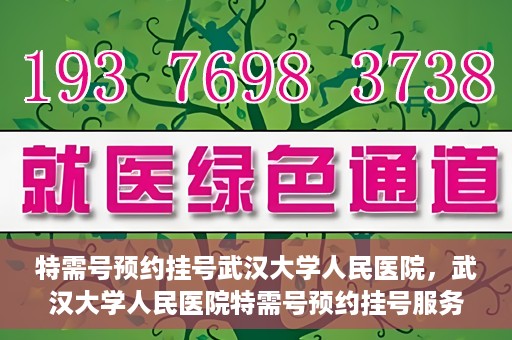 特需号预约挂号武汉大学人民医院，武汉大学人民医院特需号预约挂号服务详解