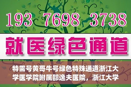 特需号黄哥牛号绿色特殊通道浙江大学医学院附属邵逸夫医院，浙江大学医学院附属邵逸夫医院特需绿色特殊通道黄哥牛号的人文关怀之旅