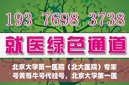 北京大学第一医院（北大医院）专家号黄哥牛号代挂号，北京大学第一医院专家号代挂号服务解析，黄哥牛号代挂号详解