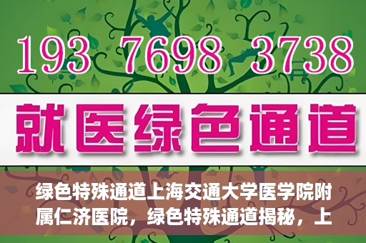 绿色特殊通道上海交通大学医学院附属仁济医院，绿色特殊通道揭秘，上海交通大学医学院附属仁济医院的探索与实践