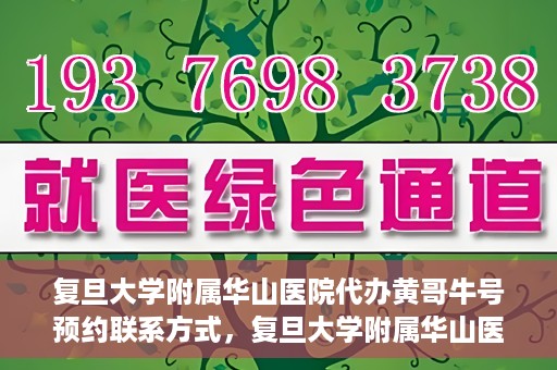 复旦大学附属华山医院代办黄哥牛号预约联系方式，复旦大学附属华山医院预约挂号联系方式及代办服务解析，黄哥牛号预约揭秘