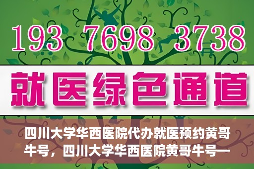 四川大学华西医院代办就医预约黄哥牛号，四川大学华西医院黄哥牛号——预约就医代办服务详解