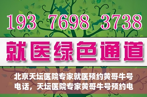 北京天坛医院专家就医预约黄哥牛号电话，天坛医院专家黄哥牛号预约电话，轻松预约专家就医的捷径