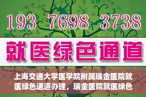 上海交通大学医学院附属瑞金医院就医绿色通道办理，瑞金医院就医绿色通道办理详解，便捷就医，从这里开始！