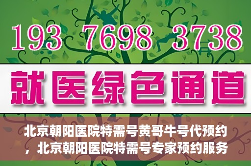 北京朝阳医院特需号黄哥牛号代预约，北京朝阳医院特需号专家预约服务解析，黄哥牛号预约指南