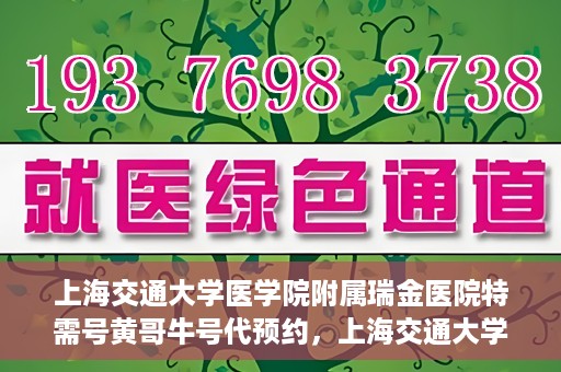 上海交通大学医学院附属瑞金医院特需号黄哥牛号代预约，上海交通大学医学院附属瑞金医院特需号预约服务解析——黄哥牛号预约攻略