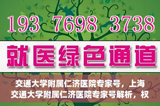 交通大学附属仁济医院专家号，上海交通大学附属仁济医院专家号解析，权威医疗团队深度解读健康之道