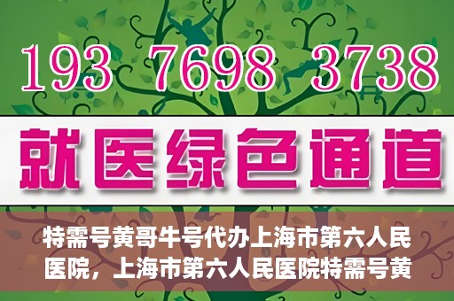 特需号黄哥牛号代办上海市第六人民医院，上海市第六人民医院特需号黄哥牛号代办服务