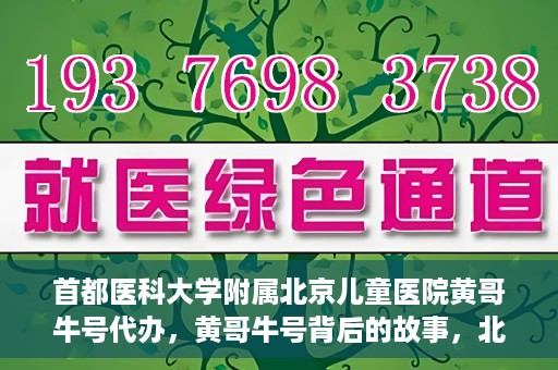 首都医科大学附属北京儿童医院黄哥牛号代办，黄哥牛号背后的故事，北京儿童医院名医背后的故事与探索。