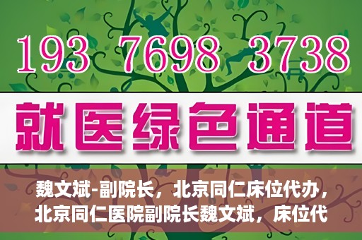 魏文斌-副院长，北京同仁床位代办，北京同仁医院副院长魏文斌，床位代办的探索与实践