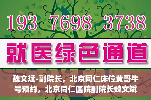 魏文斌-副院长，北京同仁床位黄哥牛号预约，北京同仁医院副院长魏文斌揭秘床位预约秘籍——黄哥牛号预约攻略
