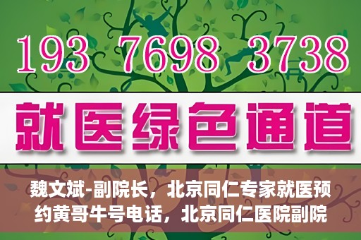 魏文斌-副院长，北京同仁专家就医预约黄哥牛号电话，北京同仁医院副院长魏文斌，专家预约就医指南及黄哥牛号联系电话揭秘