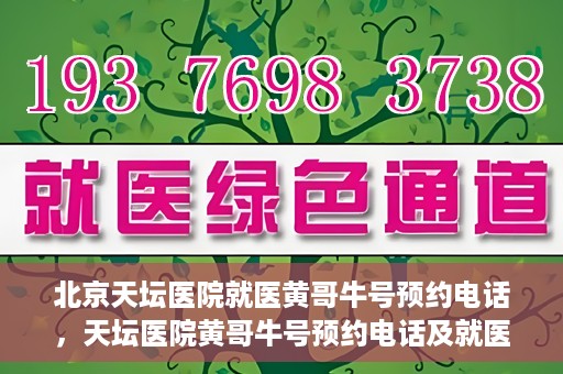 北京天坛医院就医黄哥牛号预约电话，天坛医院黄哥牛号预约电话及就医指南