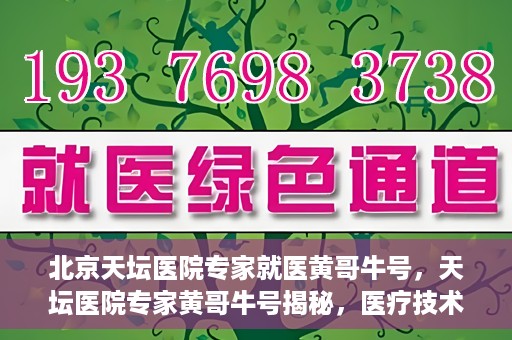 北京天坛医院专家就医黄哥牛号，天坛医院专家黄哥牛号揭秘，医疗技术与人文关怀并重